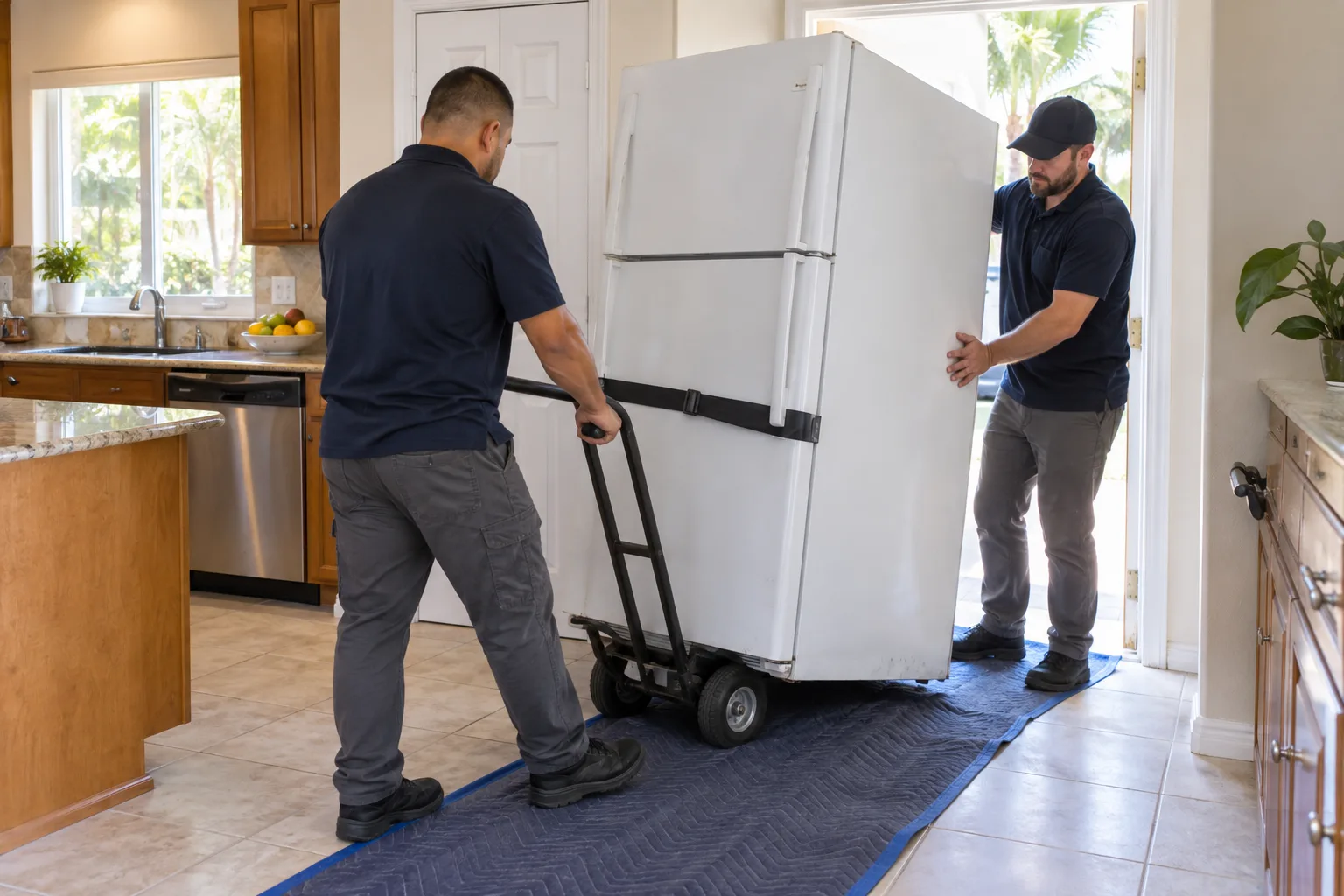 Appliance Removal in progress at a Tampa-area home
